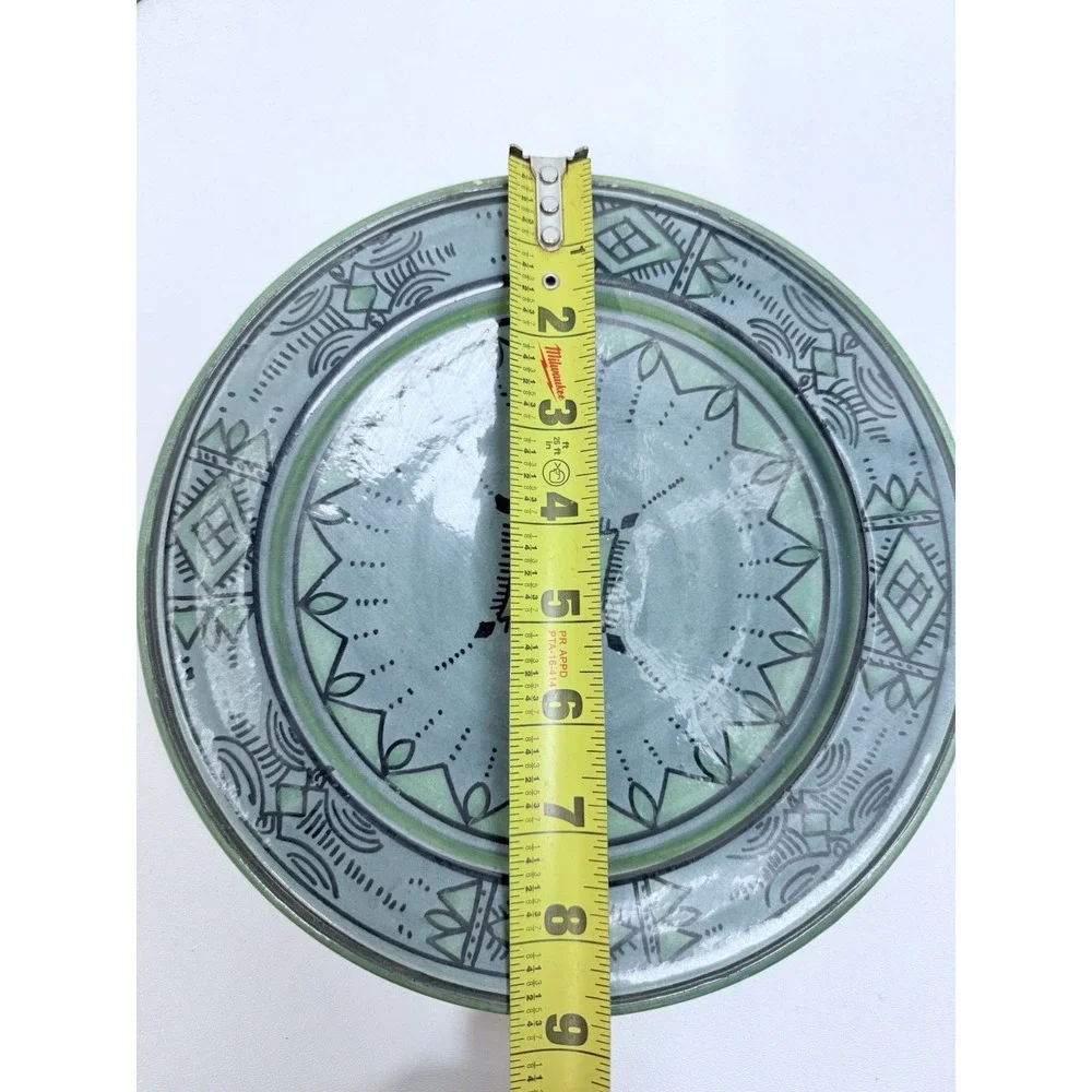 (2)‎ Moroccan Ceramic Plate Salad Pasta Bowl Serving Handmade Wall Decor